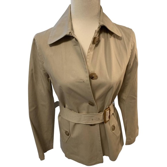 Banana Republic Tan Short Trench Coat, XS * wom897 - Picture 1 of 13